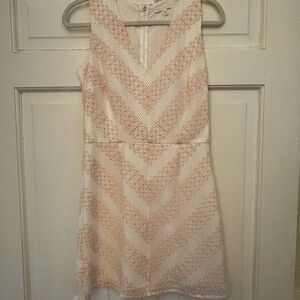 Elegant Pink Chevron Mini Dress